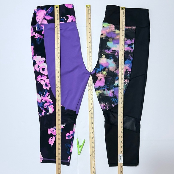 Set of 2 LuLaRoe Rise Fearless Crop Fitness Leggings Size 2X Capri Floral - Picture 10 of 16